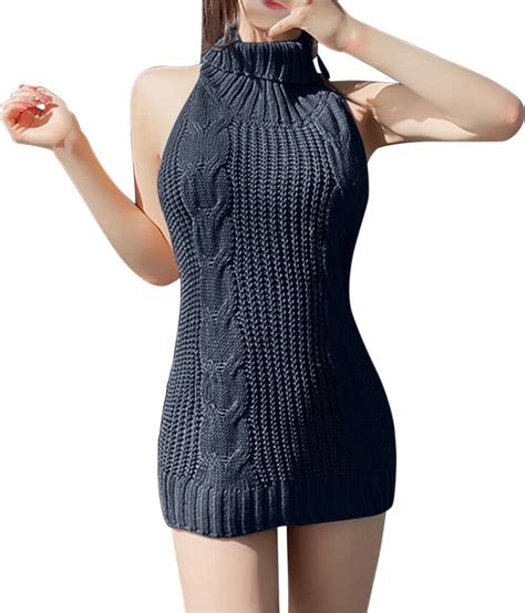 Rkaixuni Womens Sexy Backless Turtleneck Anime Cosplay Virgin Killer Sweater One Piece Bikini