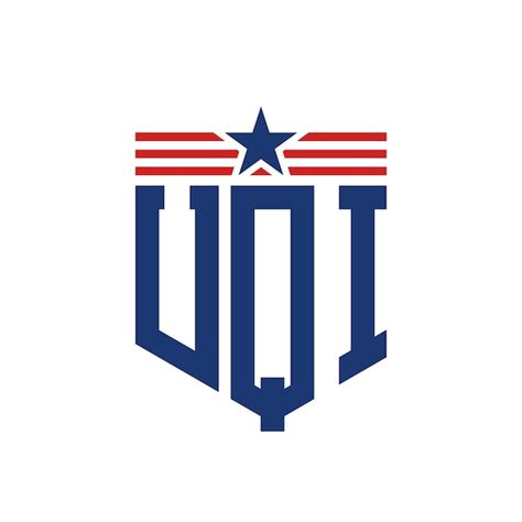 premium vector patriotic uqi logo  star  american flag straps