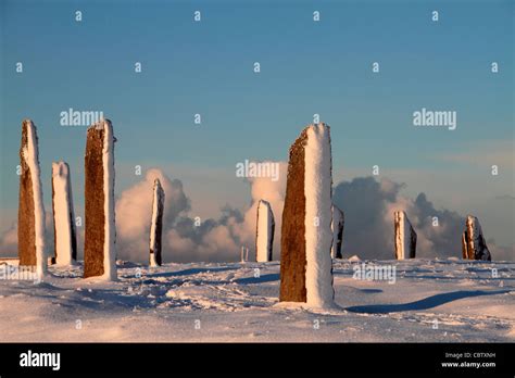 orkney islands ring  brodgar  winter stock photo alamy