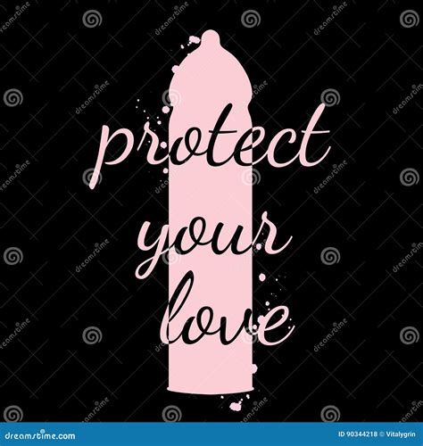 A Condom With The Inscription Safe Sex Vector Illustration For A Postcard Or A Poster