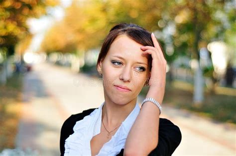 Attractive Brunette At The Street Stock Image Image Of Lady Hair