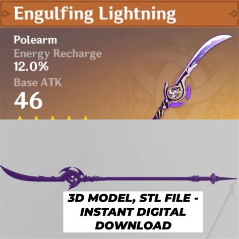 Engulfing Lightning 3d Model Genshin Impact Stl File Baal Ei Raiden