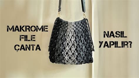 Makrome Fİle Çanta Yapimi Diy Macrame Net Bag Kullanmadığın Çanta