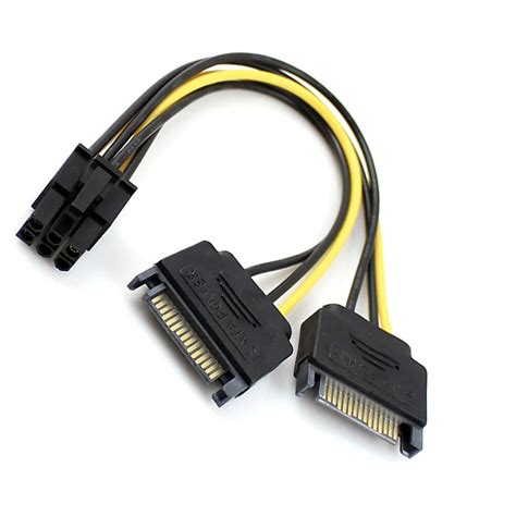 Chenyangcy Dual Two Sata 15 Pin Male M To Pci E Express Card 6 Pin