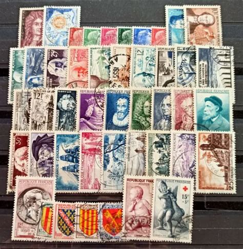 TIMBRES FRANCE OBLITÉRÉS année complète 1955 EUR 27 50 PicClick FR