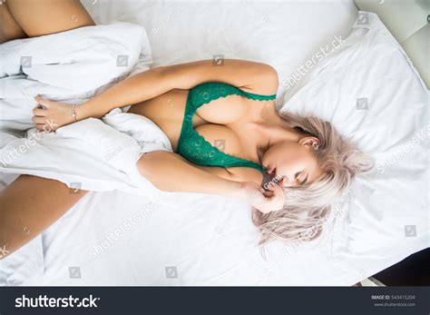 Above View Blonde Sexy Girl Sleeping Stock Photo Shutterstock