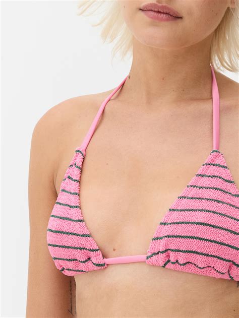 Haut de bikini triangle froissé Rose foncé Primark