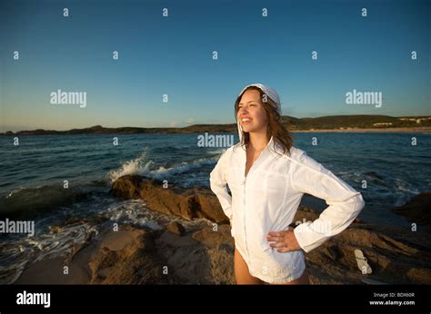 Portrait Teenage Girl Wearing Bikini Stockfotos Und Bilder Kaufen Alamy