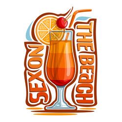 Sex On The Beach Mixed Drink Royalty Free Vector Image
