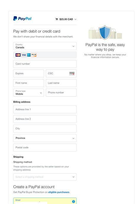 paypal force user  create account    choose dont