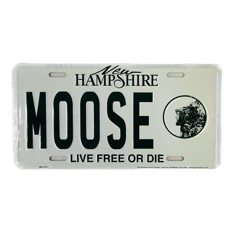 Nh Decorative License Plate Moose Danbury Country Store