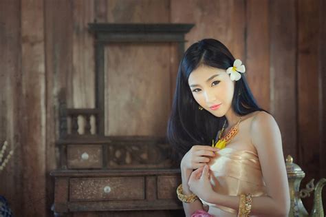 Wallpaper Women Model Asian Dress Ohly Atita Wittayakajohndet