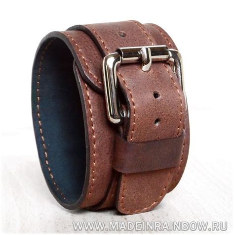 Коричневый кожаный браслет напульсник на заказ в 2024 г | Кожаные ...