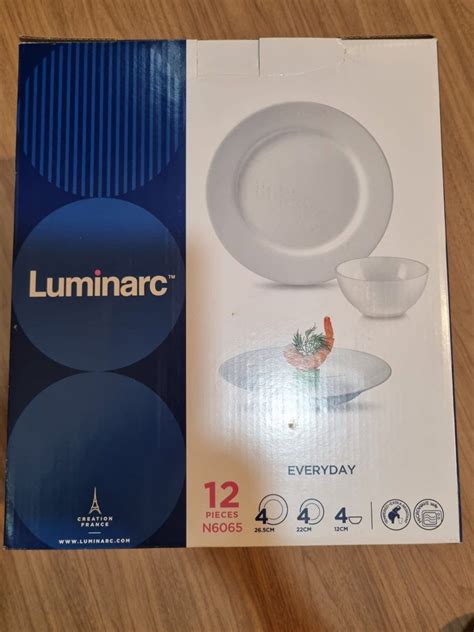 Luminarc 12 Piece Everyday Dinnerware Set, Furniture & Home Living ...
