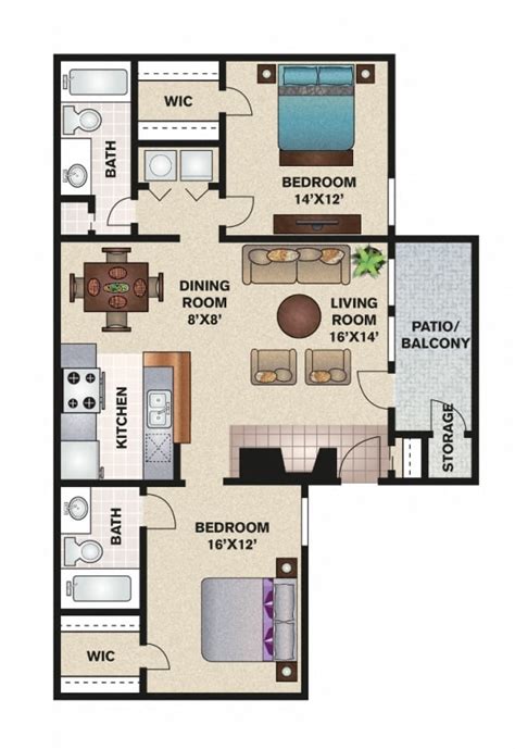 Floor Plans of Trinity Village Apartments in Dallas, TX