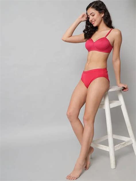 Buy Beach Curve Women Cotton Bra Panty Set For Lingerie Set Pack Of Color Red Online