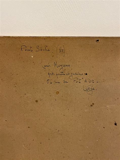 Louis Moyano Drypoint Female Nude