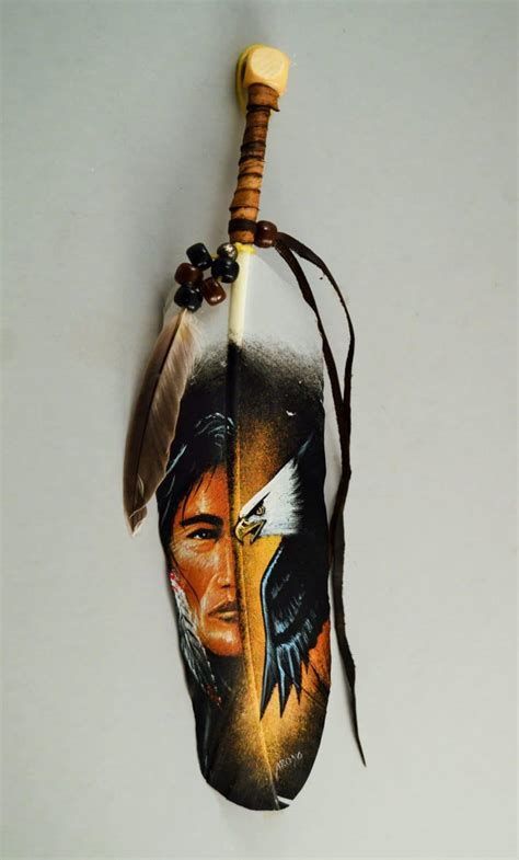 Hand Painted Feather - Native American and Eagle - Southwest Arts and ...