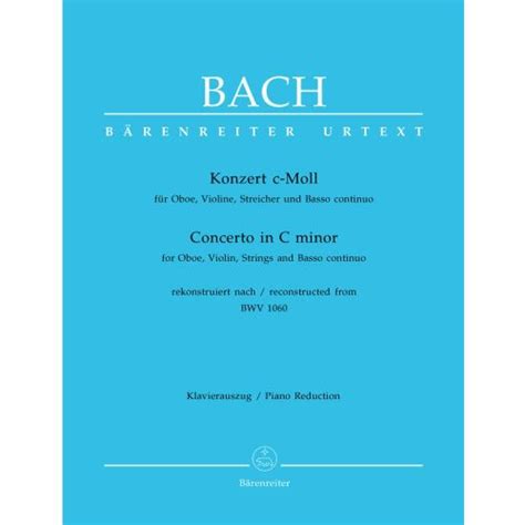 Partitions Bach J S Concerto En Do Mineur Bwv 1060 Pour Hautbois