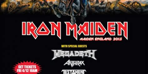 Tour | Iron Maiden - Maiden England 2013 US Tour (Megadeth, Anthrax, Overkill, Sabaton) | Der ...