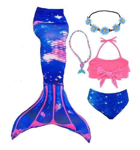 Traje De Ba O Cola Sirena Ariel Para Ni A Fiesta De Bikini Meses Sin Inter S