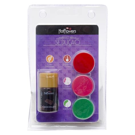 Kit Sedução Funcional Chocolate Hot Flowers Sex shop Loja Pimenta
