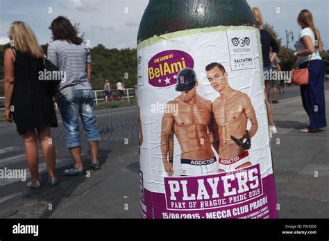 Prague Czech Republic 15th August 2015 Hungarian Gay Porn Actors Kris Evans L And Hoyt
