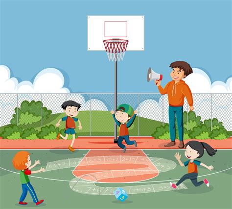 Kids Doing Physical Activity 7297334 Vector Art At Vecteezy