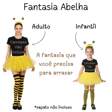 Fantasia De Abelhinha Feminina - Fantasia de Abelha Abelhinha Feminina Carnaval Festa Infantil Adulto ...