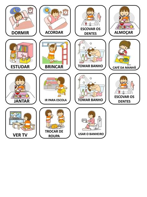 Rotinas Diárias Quadro De Rotina Infantil Para Imprimir - 5