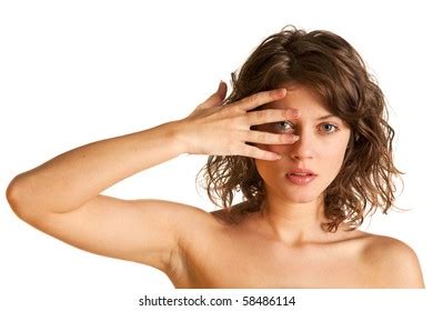 Portrait Beautiful Naked Girl Hand Front Stock Photo Edit Now
