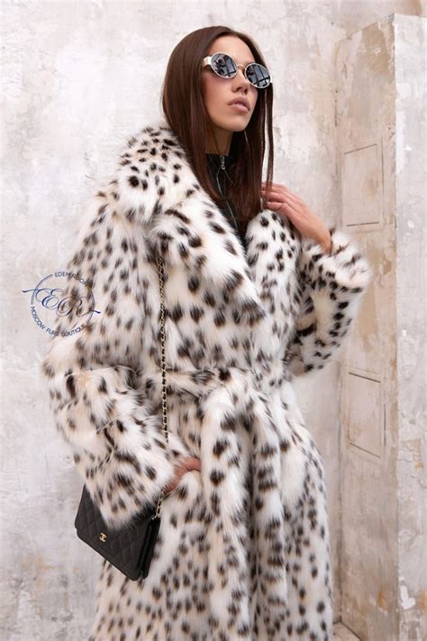 Купить Удлиненную шубу из экомеха под рысь в интернет магазине ...