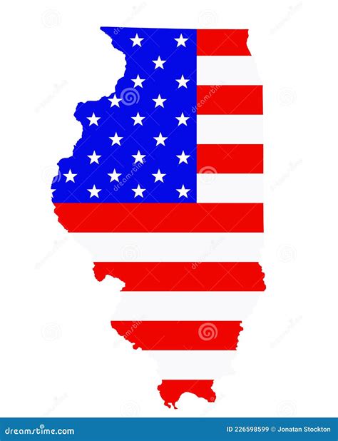 Illinois State Map Vector Silhouette Illustration United States Of