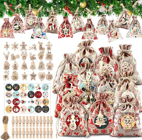 Amazon De Naler X Jutes Ckchen Adventskalender Stoffbeutel Mit