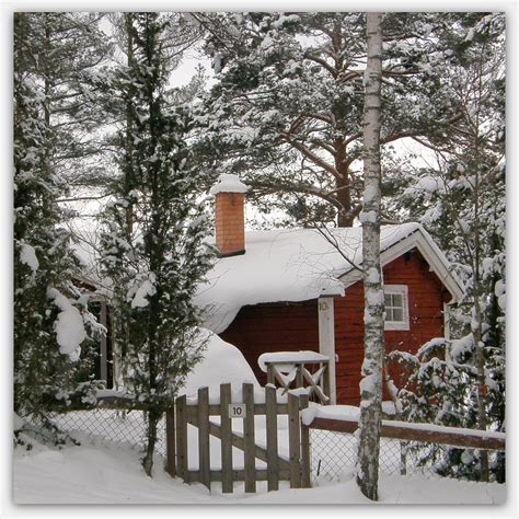 Cozy Cottage promises warmth. (With images) | Winter cabin, Red cottage