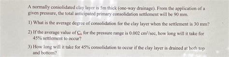 Solved A normally consolidated clay layer is 5 m thick | Chegg.com 