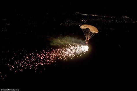 Skydivers Take Hobby To The Next Level By Setting Off Fireworks In The