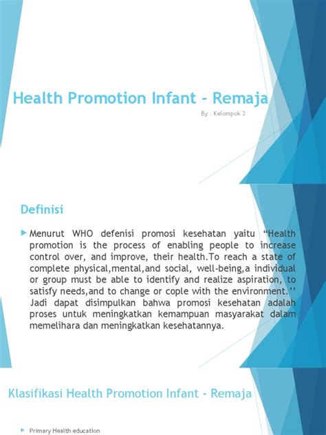 health promotion infant remaja
