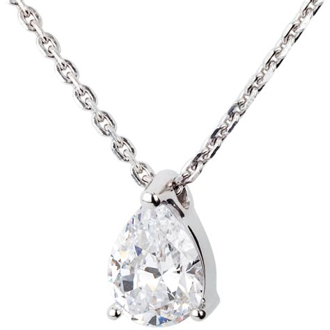 Teardrop Diamond Necklace White Gold 1 Carat Edenly Jewellery