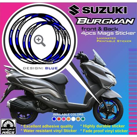 Suzuki Burgman Mags Printed And Laminated Decals Stickers Shopee