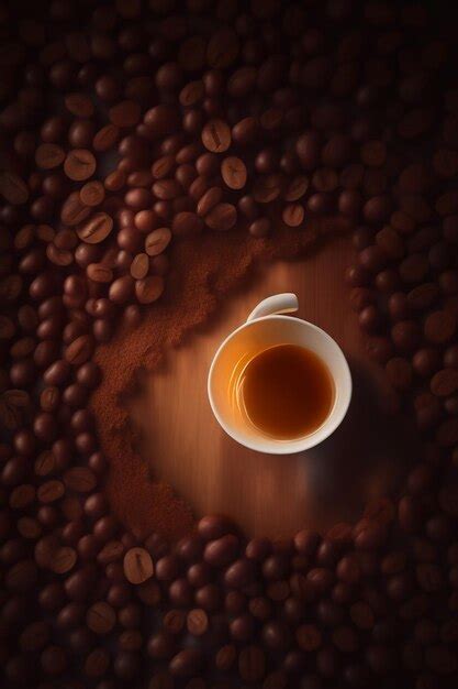 Premium AI Image | A cup of coffee with coffee beans on the top