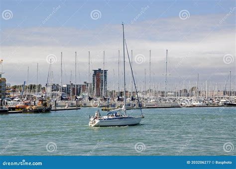 Yacht Passing Gosport Marina Hampshire Editorial Photography Image