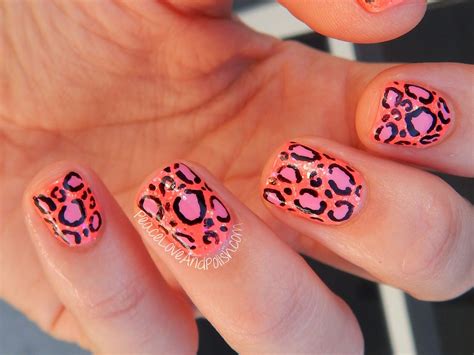 Pink Sparkly Leopard Nails Animal Print Nails Art Leopard Nails