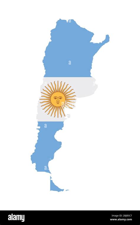 Argentina flag map. Country outline with national flag Stock Photo - Alamy