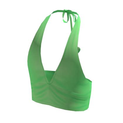 Halter Green Bikini Top With Hearts Roblox