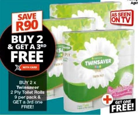 Buy 2 X Twinsaver 2 Ply Toilet Rolls 9 Per Pack And Get A 3rd One Free