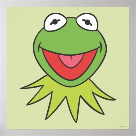 kermit  frog cartoon head poster zazzle