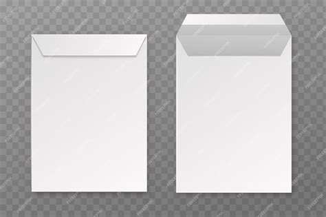 Envelope Branco A4 - Envelopes. Maquete de envelope realista A4 em branco de vetor, papel de ...
