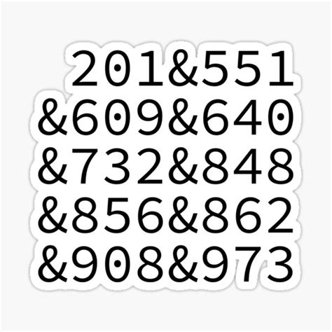 New Jersey Area Codes Sticker For Sale By Pizza Party Sup Redbubble
