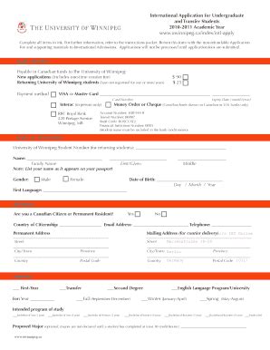 Fillable Online International Application For Undergraduate Fax Email